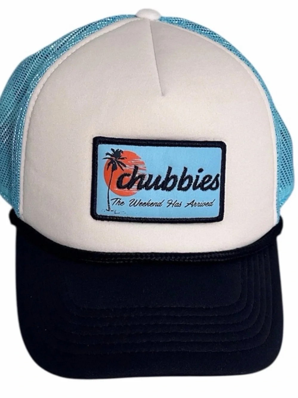 Chubbies Weekend Has Arrived Trucker Hat Aqua Cream Snapback Unisex